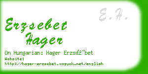 erzsebet hager business card